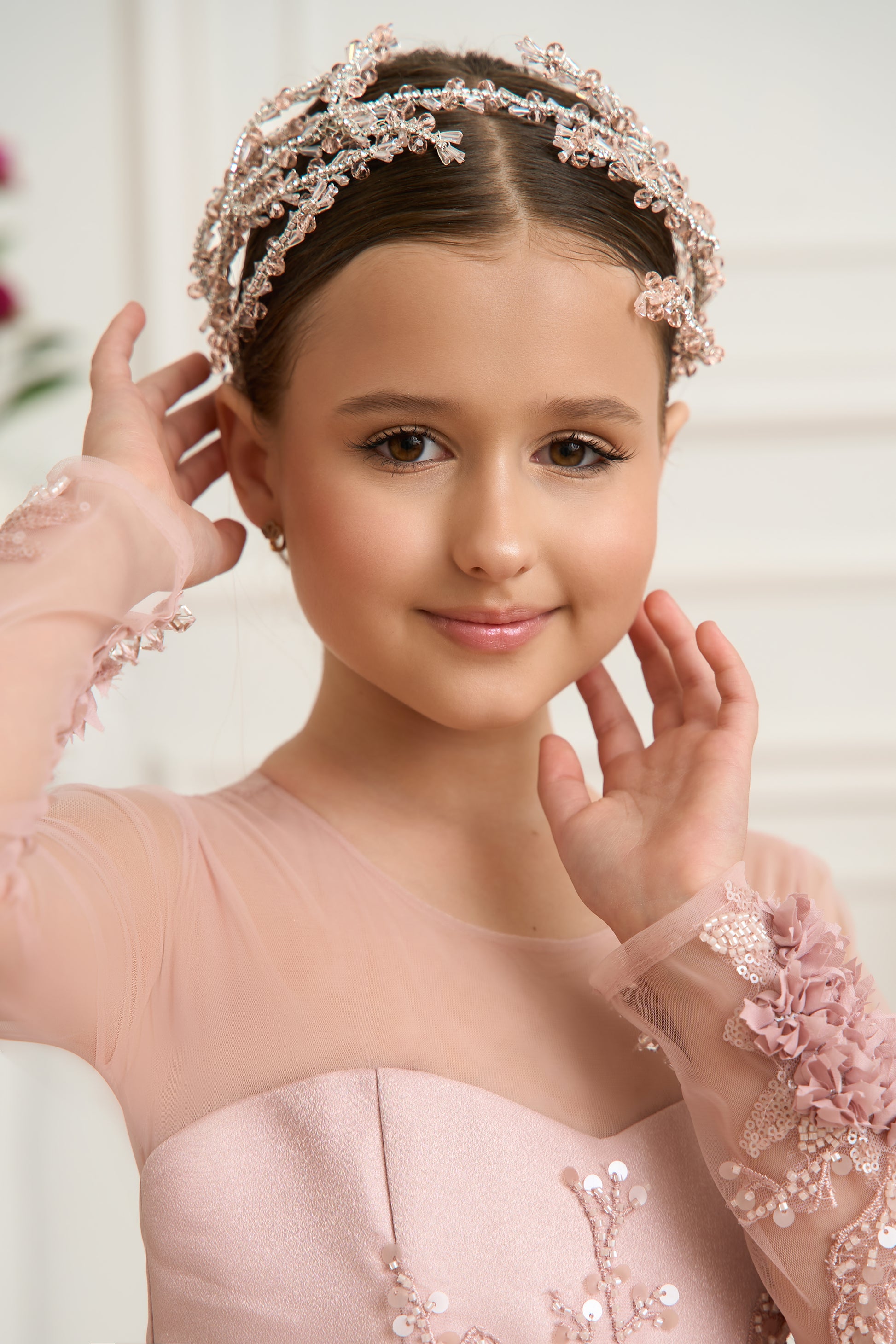 Pink Crystal Vine Headband