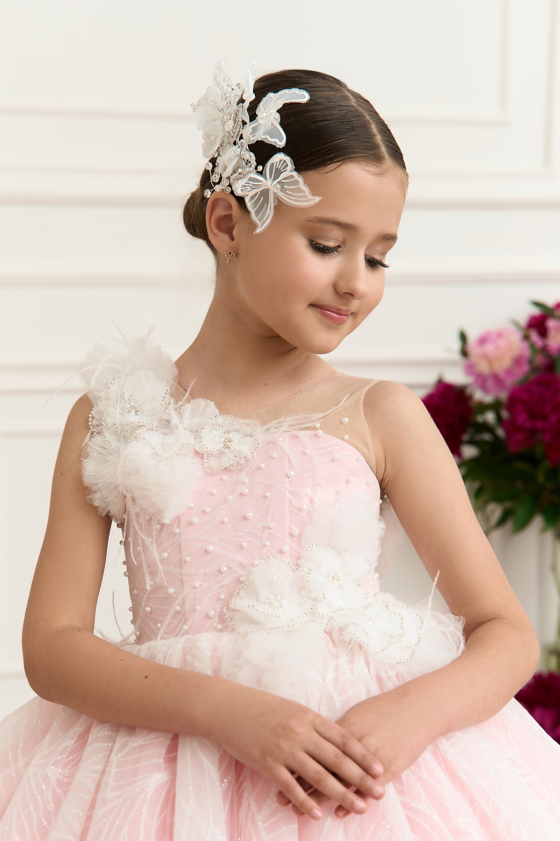 White Butterflies Hairpiece