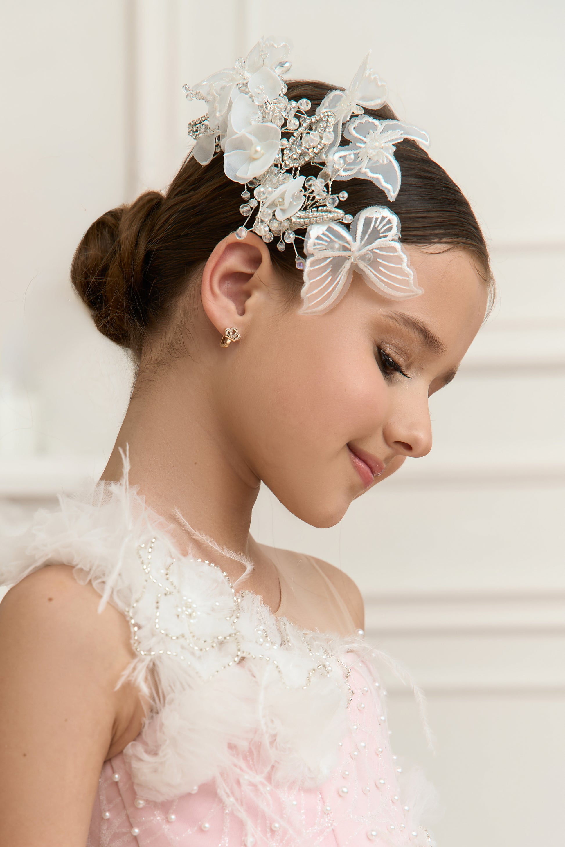 White Butterflies Hairpiece